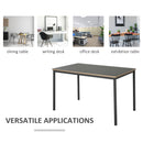 HOMCOM 120cm Minimalistic Dining Table Steel Frame Foot Pads Simple Style Grey