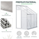 Outsunny Walk-In Garden Greenhouse Aluminum Frame Polycarbonate 6 x 4ft