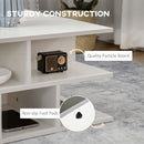 HOMCOM Square Modern 2-Tier Coffee Table with Multiple Storage Shelves White