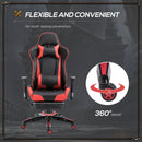 HOMCOM High Back Gaming Chair PU Leather Computer Chair with Footrest, Red