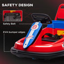 HOMCOM 6V Kids Bumper Car, 360-Degree Rotation Waltzer Car w/ 2 Speeds - Red