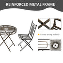 Outsunny 3PCs Garden Bistro Set with 2 Folding Chair and 1 Table, Bronze