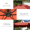 Outsunny 2.7m Garden Cantilever Banana Parasol Sun Shade w/ Crank, Wine Red