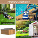 Outsunny 13 X 11ft Outdoor Garden Storage Shed w/2 Doors Galvanised Metal Yellow