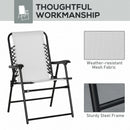 Outsunny 2Pcs Outdoor Patio Folding Chairs, Portable Garden Loungers Cream White