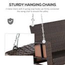 Outsunny 2-person Wicker Swing Chair, Porch Loveseat Garden Hanging Bench, Cream