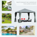 Outsunny 3(m) Outdoor Gazebo Canopy Party Tent Aluminum Frame with Sidewalls