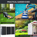 Outsunny 9 x 4FT Outdoor Metal Frame Garden Storage Shed w/ 2 Door, Grey