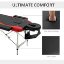 HOMCOM Portable PVC Massage Table Beauty Therapy Couch Bed Spa Aluminum Red