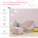 HOMCOM Toddler Chair 2pcs Kids Sofa Set Sofa & Ottoman for 3-5 years old Pink