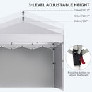Outsunny 3x3 (M) Pop Up Gazebo Party Tent w/ 2 Sidewalls, Weight Bags, White