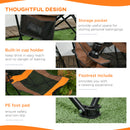 Outsunny Foldable Camping Chair w/ Footrest, Adjustable Backrest, Bag, Coffee
