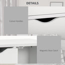 HOMCOM Freestanding Bathroom Cabinet with 4 Drawers and Door Cupboard White
