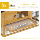 Pawhut Rabbit Hutch Pet House Outdoor Run Design w/ Water-Resistant Paint Ramp
