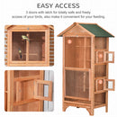 PawHut Wooden Bird Aviary, Outdoor Bird Cage for Finch, Canary w/ Tray - Orange