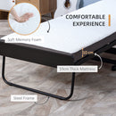 HOMCOM Folding Bed with Mattress, Portable Guest Bed with Memory Foam and Wheels