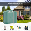 Outsunny 6ft x 3ft Metal Shed Garden Shed w/ Double Door & Air Vents, Green
