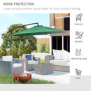 Outsunny 3m Garden Banana Parasol Cantilever Umbrella w/Crank& Base, Dark Green