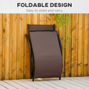 Outsunny Folding Lounge Chair, Outdoor Chaise Lounge for Beach, Poolside, Brown