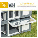 Pawhut Rabbit Hutch   Grey, Black, White