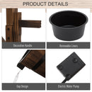 Outsunny Wood Garden Wishing Well Fountain Barrel Waterfall with Pump for Garden