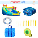 Outsunny 5 in 1 Kids Bouncy Castle with Slide Pool Inflatable House W/ Inflator