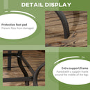 Outsunny Garden Table with Parasol Hole w/ PC Board Tabletop for 4 Persons