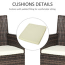 Outsunny 2PC Outdoor Rattan Armchair Wicker Dining Chair Set for Garden Brown