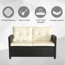 Outsunny 4 PCS Outdoor Patio Furniture Wicker Chair Set Coffee Table w/ Cushions