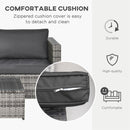 Outsunny 3Pcs Rattan Corner Sofa Set Coffee Table Garden Furniture  w/ Cushion