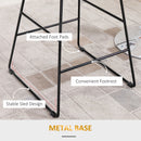 HOMCOM Modern Counter Height Bar Stools Set of 2 pcs Wire Metal Barstools