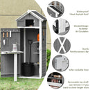Outsunny Garden Storage Shed w/ Workstation, Asphalt Roof, 182x78x52.5cm, Grey
