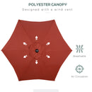 Outsunny 2m Parasol Patio Umbrella, Outdoor Sun Shade with 6 Ribs Wine Red