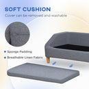 PawHut Dog Sofa Bed Cat Sofa w/ Soft Cushion for Small Medium Large Dogs Grey