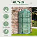 Outsunny Mini Greenhouse 4-Tier Portable Plant House Shed PE Cover, Green