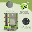 HOMCOM Kids Trampoline Mini Bouncer w/ Enclosure Net for 3-6 Years Green