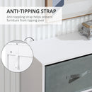 HOMCOM 7 Cube Storage Cabinet Shelving Unit with 3 Fabric Drawers White