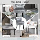 HOMCOM Dressing Table Stool Vanity Seat w/ Rubber Wood Legs Bedroom - Grey