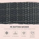 Outsunny 7PC Rattan Dining Set Patio Chair Glass Top Table Wicker Furniture Grey