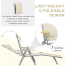 Outsunny Sling Patio Reclining Chaise Lounge Garden Furniture Folding, Beige