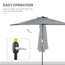 Outsunny 3 (m) Metal Frame Garden Furniture Parasol Half Round Umbrella