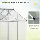 Outsunny 6x6ft Aluminium Greenhouse with/ Door Window Galvanized Base PC Panel