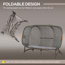 Outsunny 3 Seater Folding Outdoor Egg Chair w/ Flower Pattern, Holder Bags