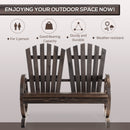 Outsunny 2 Seater Garden Bench w/ Wheel-Shaped Armrests Carbonised colour