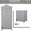 Outsunny 74x55x155cm Garden Storage Shed Cabinet 2 Shelves Hooks Lock Grey
