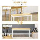 HOMCOM Wood Dining Bench Wooden Bench for 2 People, Natural Wood Effect
