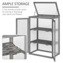 Outsunny 2 Shelves Wooden Cold Frame Grow House Greenhouse Outdoor Plant Storage
