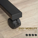 HOMCOM Mobile Laptop Table, End Table with Wheels Height Adjustable, Black