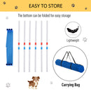 PawHut Dog Weave Pole Set Agility Starter Kit Pet Outdoor Exercise Training Set