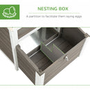 PawHut Wooden Chicken Coop Hen House w/ Removable Tray, Nesting Box, Run, Ramp